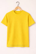 Premium Round Neck Cotton Yellow T-shirt