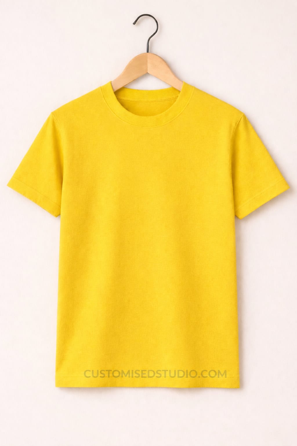 Premium Round Neck Cotton Yellow T-shirt